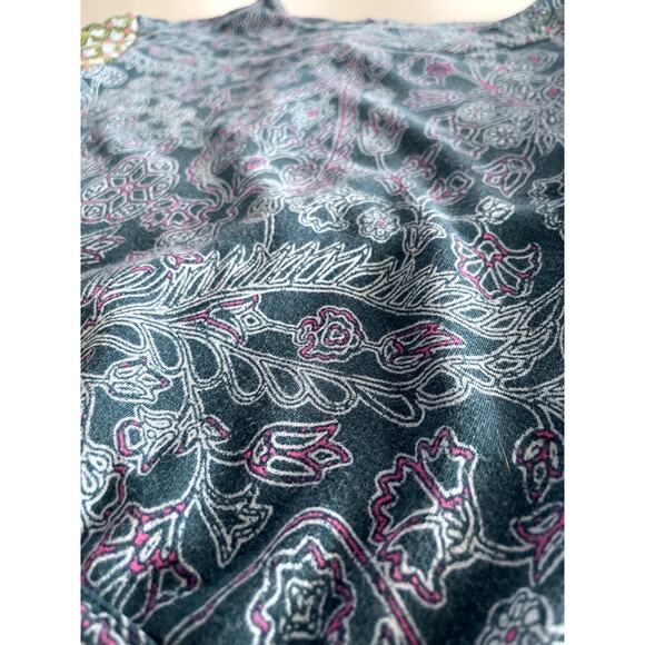 Daily Practice Sz S Puff Sleeve Sweatshirt Green Crewneck Boho Boxy Casual Comfy - Picture 7 of 14